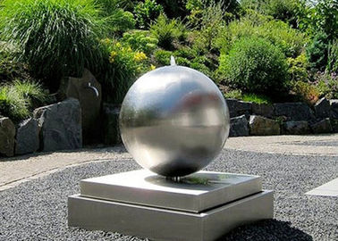 Bom preço. Fonte de aço inoxidável escovada da bola da água da escultura exterior da decoração de Wangstone on-line