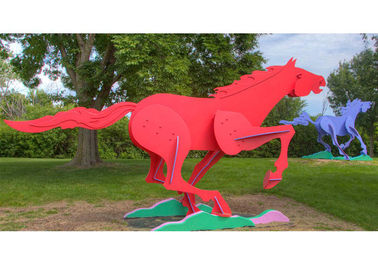 Bom preço. Vida moderna - faça sob medida a escultura running pintada do cavalo da escultura do metal para exterior on-line