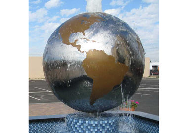 Bom preço. Projeto exterior de aço inoxidável da arte moderna da escultura da fonte de água do globo on-line