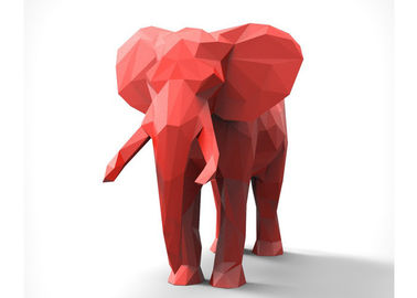 Bom preço. Decoração vermelha escultura pintada do metal, escultura de aço moderna do elefante on-line