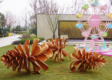 Bom preço. Para fora escultura grande do cone do pinho do metal da porta de aço inoxidável para a decoração do jardim on-line