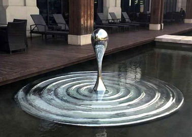 Bom preço. Gota de aço inoxidável moderna da água da escultura da arte feita sob encomenda do tamanho para a associação de água on-line