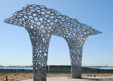 Bom preço. Escultura de aço inoxidável da paisagem urbana fora do revestimento de Matt da escultura da árvore do metal on-line