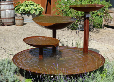 Fonte de aço de conexão em cascata da característica da água de Corten da cachoeira exterior para o jardim