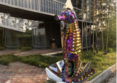 Bom preço. Grande escultura vivo do cavalo marinho de aço inoxidável em Shell para exterior on-line