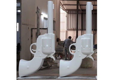 Bom preço. Grande escultura pública contemporânea branca pintada da arma do metal para exterior on-line