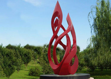Bom preço. escultura de aço inoxidável pintada grande vermelho do metal de 5m exterior on-line