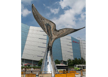 Bom preço. Grande escultura de aço inoxidável contemporânea da cauda da baleia para a paisagem urbana on-line