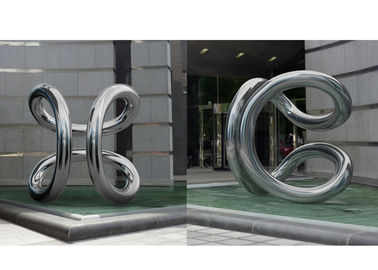 Bom preço. Grande escultura de aço inoxidável lustrada da entrada da torção para a paisagem urbana on-line