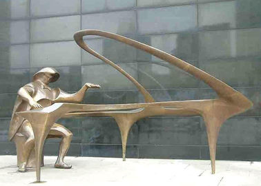 Escultura de bronze feita sob encomenda do pianista da estátua do pianista da decoração da arte moderna da decoração