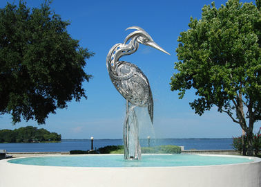 Bom preço. Escultura de aço inoxidável exterior vivo da fonte do guindaste para o jardim on-line