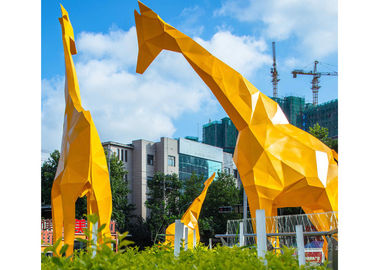 Bom preço. Escultura exterior de aço inoxidável gigante do girafa da cidade pública para a paisagem urbana on-line