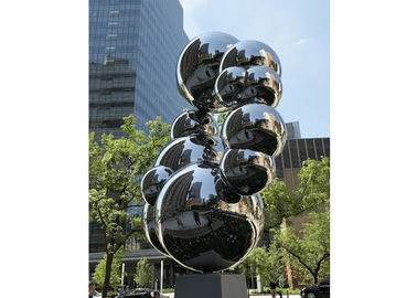 Bom preço. Grande escultura lustrada alta de aço inoxidável da bola do jardim para a paisagem urbana on-line