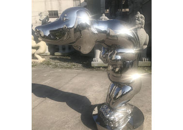 Bom preço. Escultura de aço do cão do metal da decoração, escultura de aço inoxidável do cão on-line