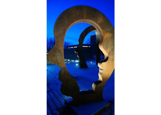 Bom preço. Grande cara de aço Art Sculpture do jardim do metal de Corten para exterior on-line