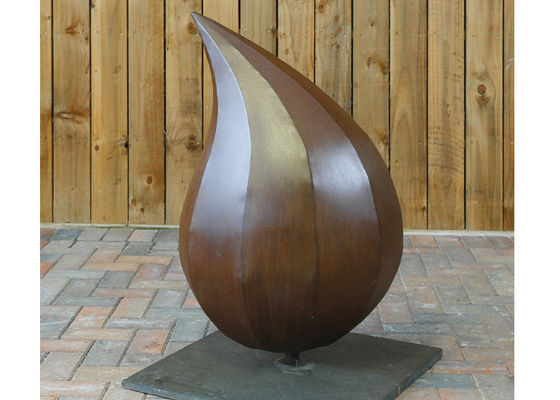 Tamanho feito sob encomenda da escultura decorativa de aço moderna da gota da água de Corten