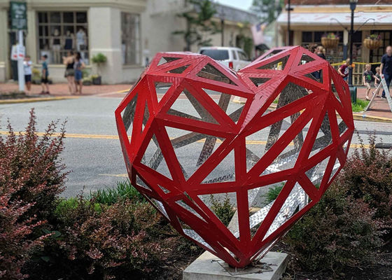 Bom preço. Escultura de aço inoxidável pintada contemporâneo do jardim do coração on-line