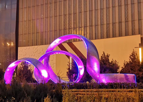 Escultura exterior de aço inoxidável das luzes do marco da grande cidade