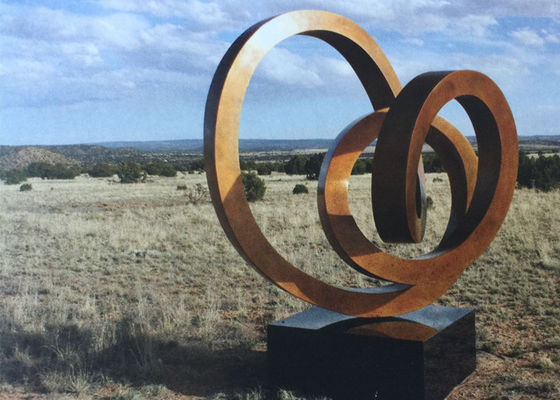Bom preço. Escultura de aço de Corten do sumário contemporâneo com base do granito on-line