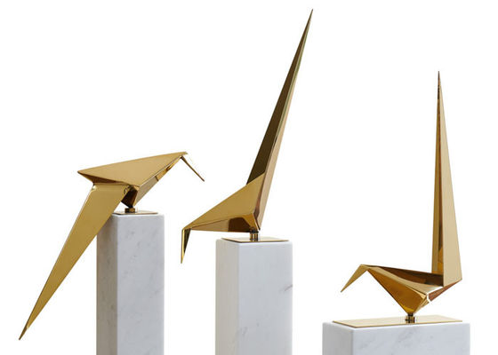 Bom preço. Origâmi de aço inoxidável lustrado Crane Sculpture For Interior Decoration on-line
