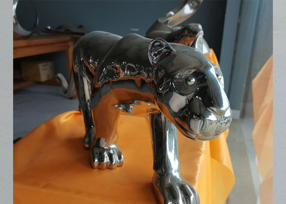 Bom preço. A decoração interior moderna lustrou a escultura de aço inoxidável do leopardo on-line