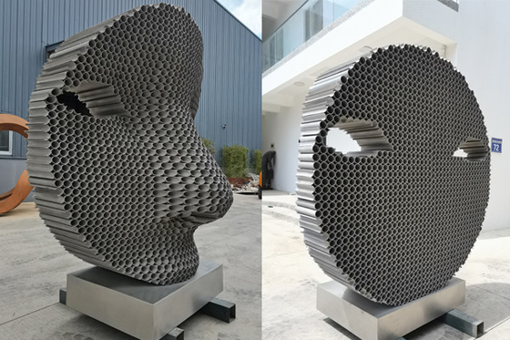 Bom preço. Elevação abstrata da escultura 200cm da cara de Matt Finish Modern Stainless Steel on-line