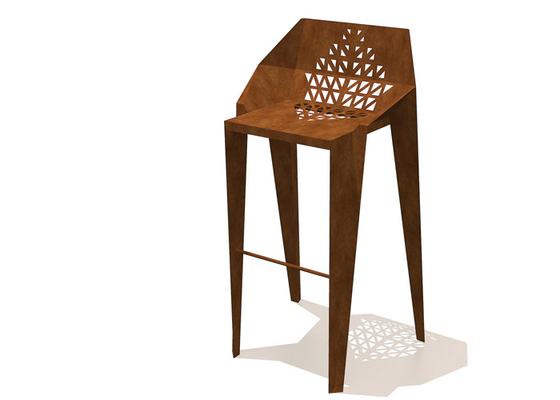 cadeira decorativa exterior de Corten da altura de 120cm/interna de aço