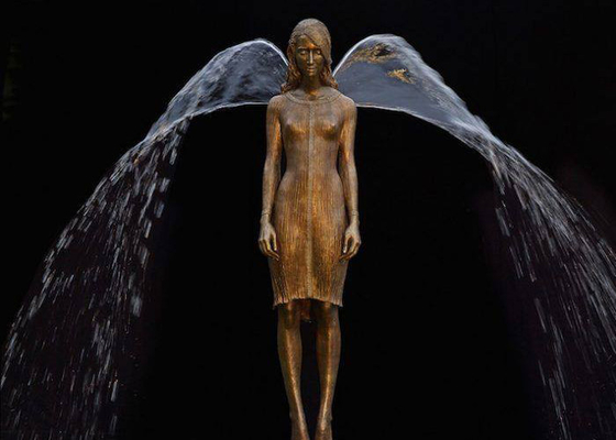 Bom preço. Escultura de bronze da fonte da menina da carcaça perdida da cera on-line