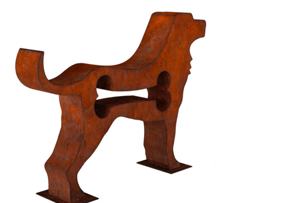 Rusty 150cm Length Corten Steel Dog Sculpture For Garden