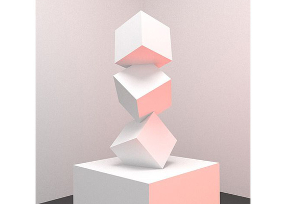 Bom preço. Escultura de aço inoxidável do projeto 304 da geometria com revestimento pintado branco on-line