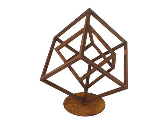 Bom preço. escultura geométrica do metal do aço de Corten da altura de 200cm para a decoração do jardim on-line